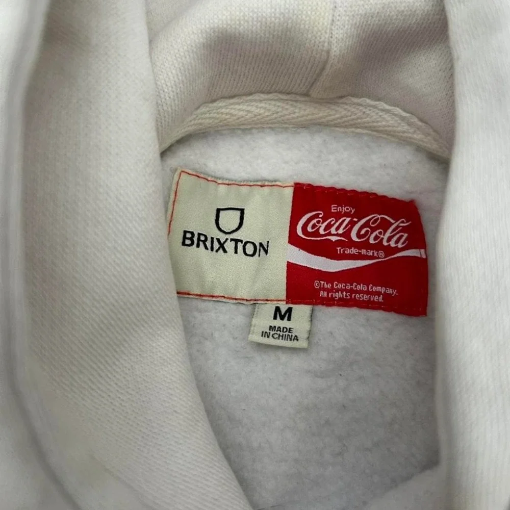 Vintage White Coke x Brixtn hoodie with red accents‎